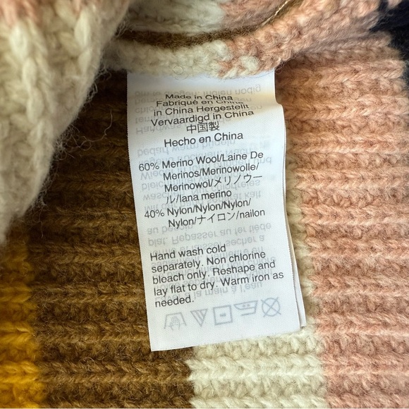 Madewell Striped Tilden Pullover Sweater Merino Wool Blend Size Small - Picture 6 of 13